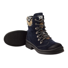 Ouvriers isolés en cuir Filippo 393 bleu marin 3