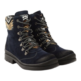 Ouvriers isolés en cuir Filippo 393 bleu marin 4