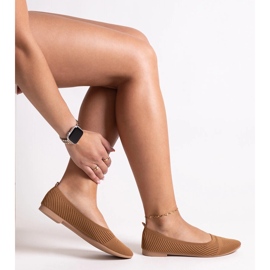 Ballerines Wendana en tissu caramel brun 2