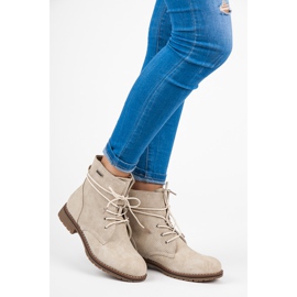 Juliet Bottines beiges à talons plats 2