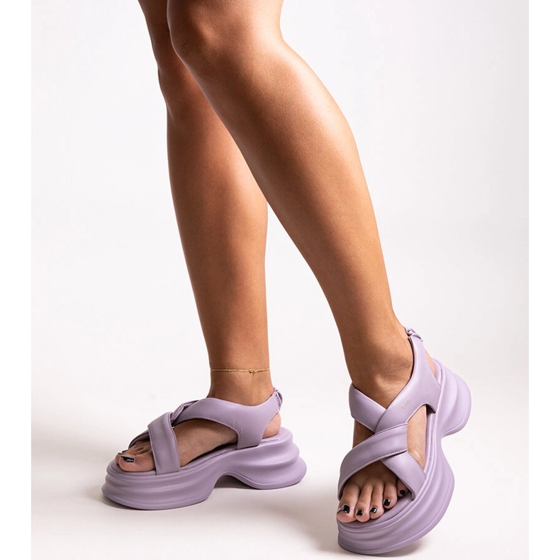 Sandales en cuir violet GOE NN2N4103 1