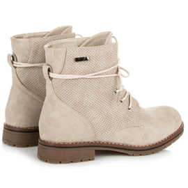Juliet Bottines beiges à talons plats 1
