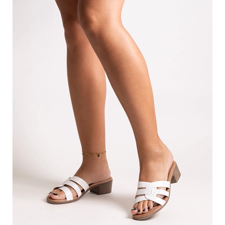 Mules à talons hauts Lidiene blanches 1