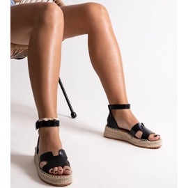 Sandales compensées noires Laurencia le noir 3