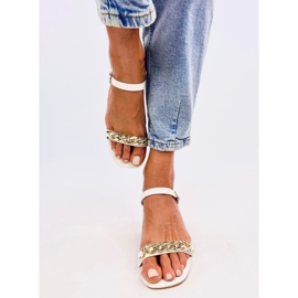 Sandales à talons bas de Daphne White blanche 1