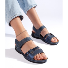 Sandales femme bleues confortables 1