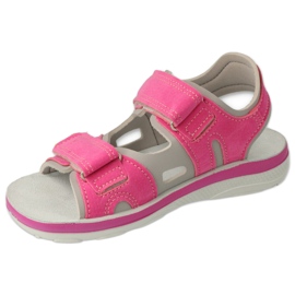 Sandales pour enfants Befado, insert en cuir avec velcro 066Y100, rose 2