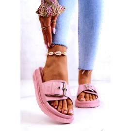 Chaussons Classiques Avec Boucle Big Star JJ274A308 Rose 1