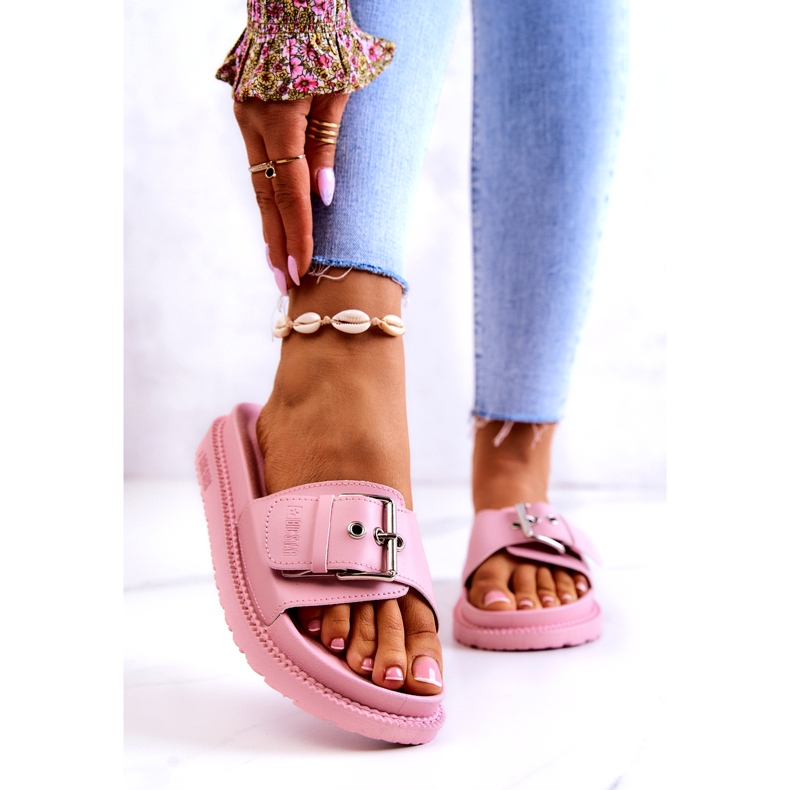 Chaussons Classiques Avec Boucle Big Star JJ274A308 Rose 1