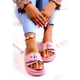 Chaussons Classiques Avec Boucle Big Star JJ274A308 Rose 3