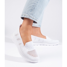 Slip-on femme en textile blanc blanche 1
