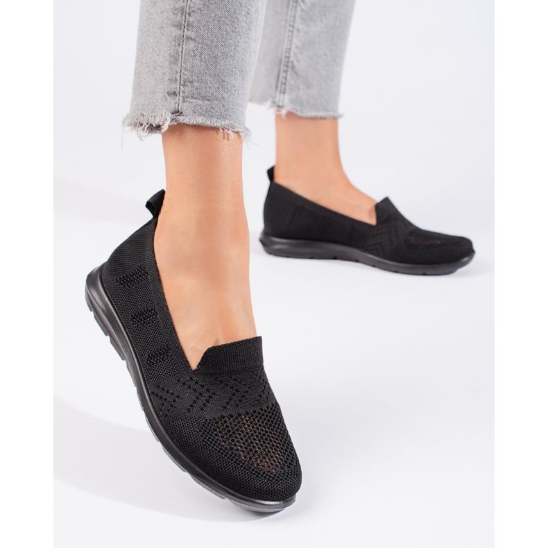 Slip-on femme en textile noir 1