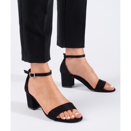 Seastar Sandales à talons hauts en daim noir 1