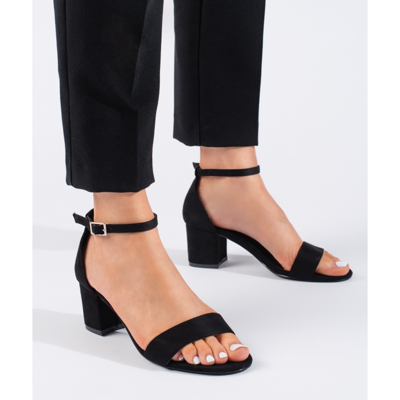 Seastar Sandales à talons hauts en daim noir le noir 1