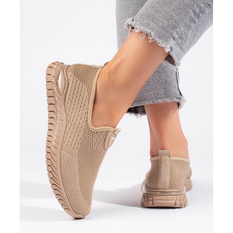 Baskets femme en textile marron brun 1