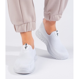 Baskets femme en textile blanches 3