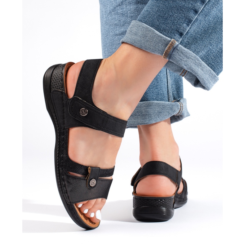 Sandales noires confortables pour femmes 1