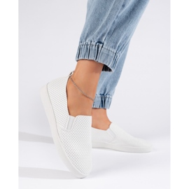 Slip-on femme ajouré, blanc clair 1
