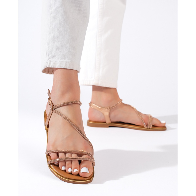 Sandales femme marron à paillettes brun 2 Sandales femme marron à paillettes brun 2