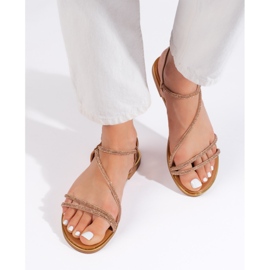 Sandales femme marron à paillettes brun 1 Sandales femme marron à paillettes brun 1