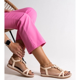 Sandales beiges avec pierres Mimosa 1 Sandales beiges avec pierres Mimosa 1