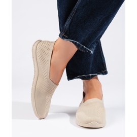 Chaussures de sport à enfiler beiges 2