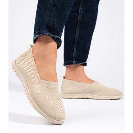 Chaussures de sport à enfiler beiges 1