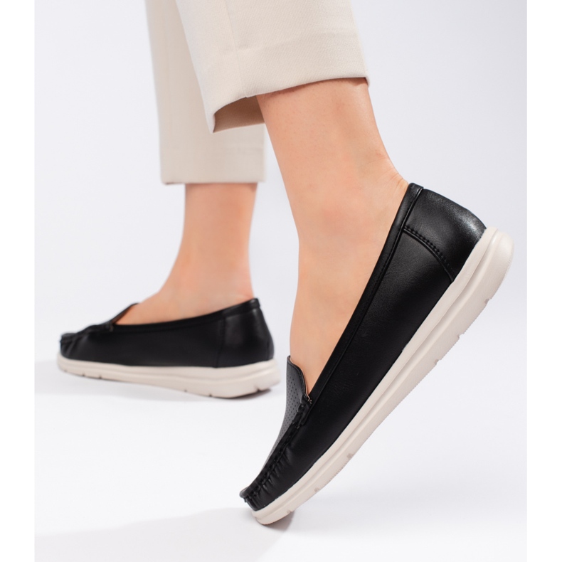 Mocassins noirs pour femme le noir 1