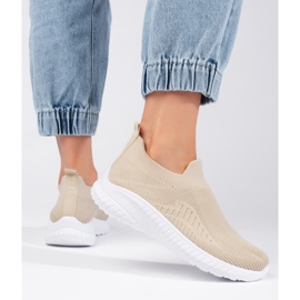 Chaussures de sport slip-on femme beiges 1