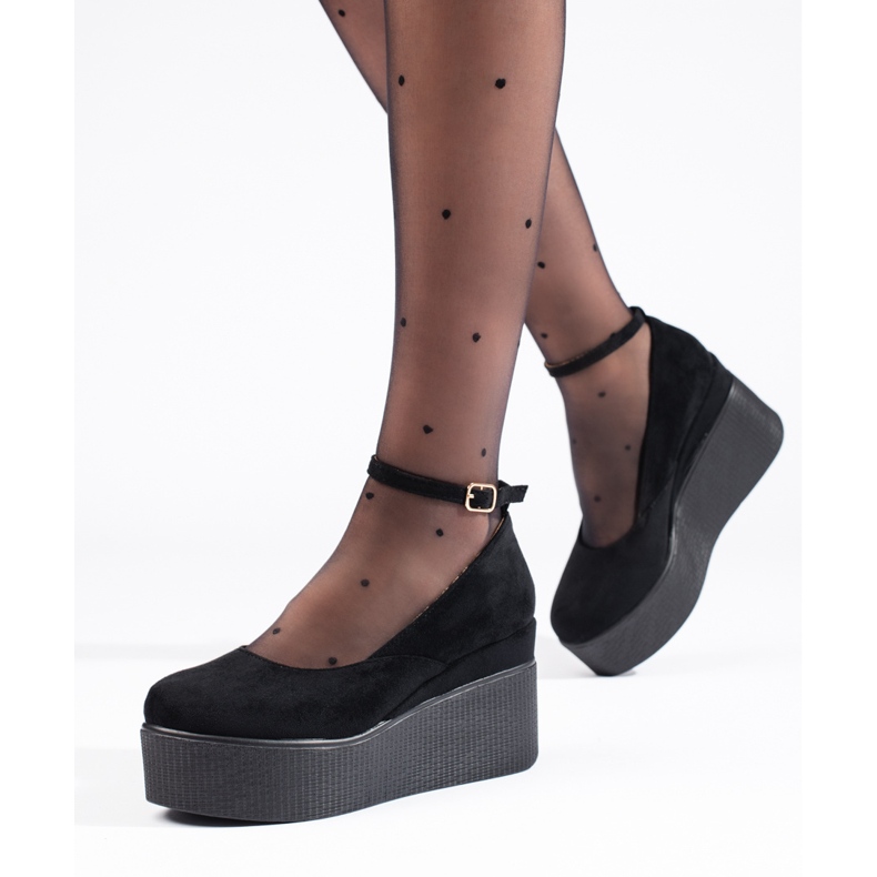 Escarpins compensés noirs 1