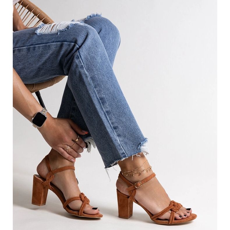 Sandales à talons hauts marron Shama brun 1