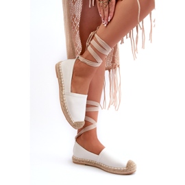 Bellucci Espadrilles lacées en cuir écologique, blanc 2