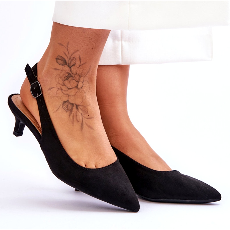 Jeeini Escarpins à pointe basse, noirs 4