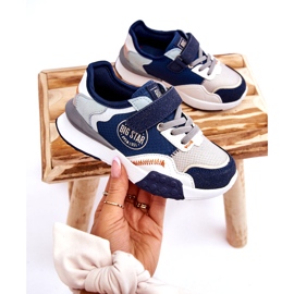 Sneakers pour enfants Système de mousse Mémoire Big Star LL374225 Navy Blue bleu 3