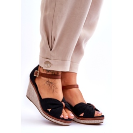 Sandales compensées noires pour femmes 4