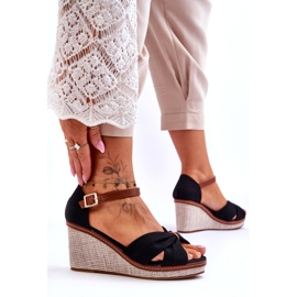 Sandales compensées noires pour femmes le noir 3