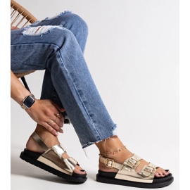 Sandales à plateforme dorées Bashera 1