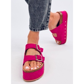 Galzai Chaussons plateforme en liège Fuchsia rose 4