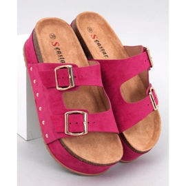 Galzai Chaussons plateforme en liège Fuchsia rose 5