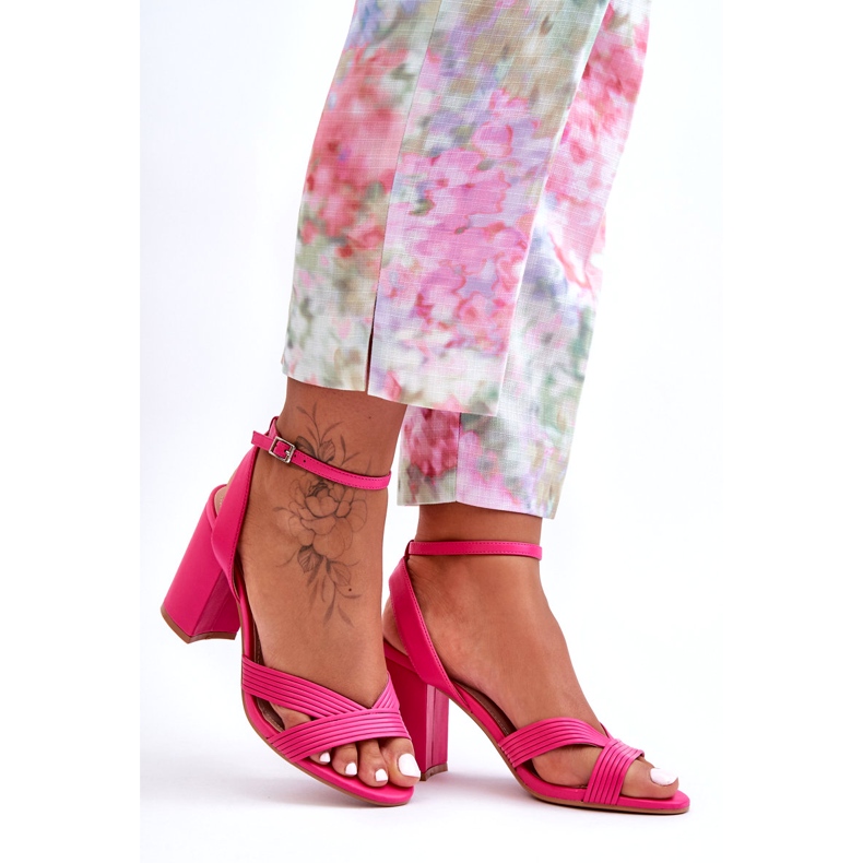 Sandales Zipola Fuchsia Classiques Sur Un Talon 3
