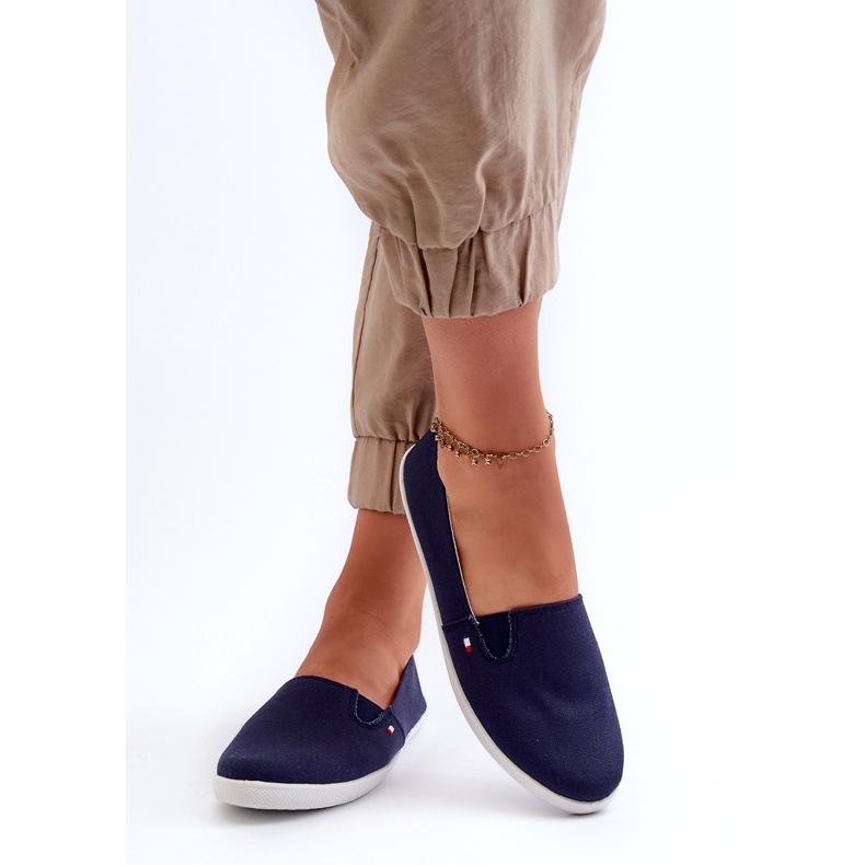 News Baskets Slip-On Women's Navy Blue 24TX02-7655 Sneakers bleu 4