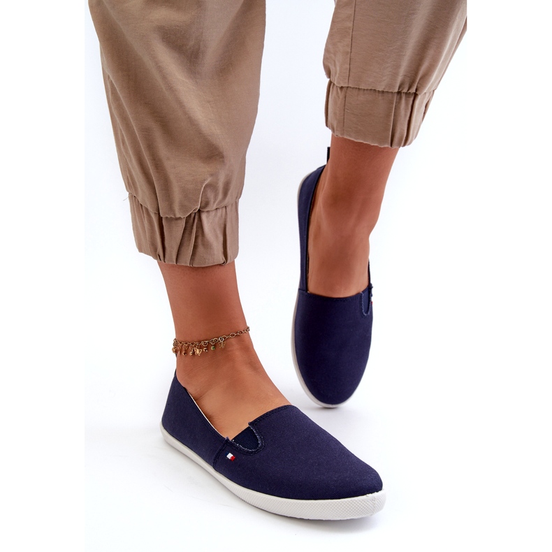 News Baskets Slip-On Women's Navy Blue 24TX02-7655 Sneakers bleu 2