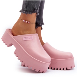 Tongs pour femmes à semelle massive Big Star NN274020 Rose 5