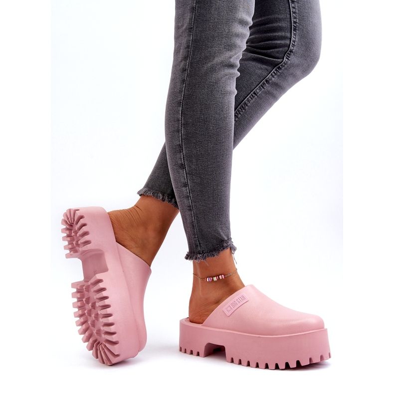 Tongs pour femmes à semelle massive Big Star NN274020 Rose 4