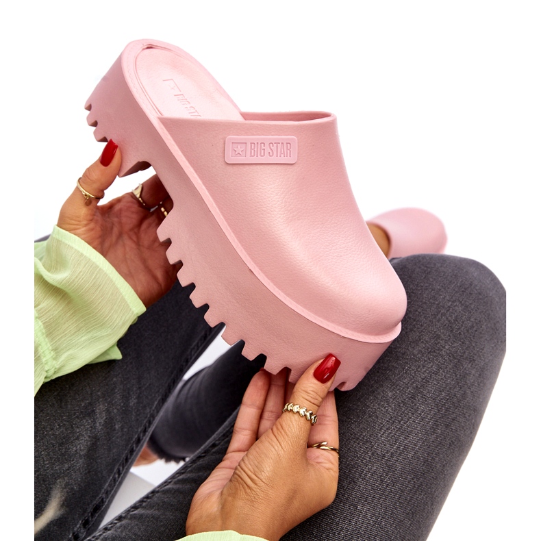 Tongs pour femmes à semelle massive Big Star NN274020 Rose 2