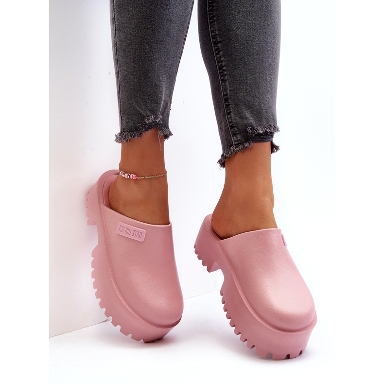 Tongs pour femmes à semelle massive Big Star NN274020 Rose 1