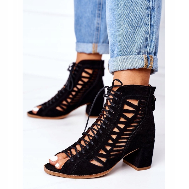 Bottines Daim Ajourées Maciejka 04040-01 Noir 3