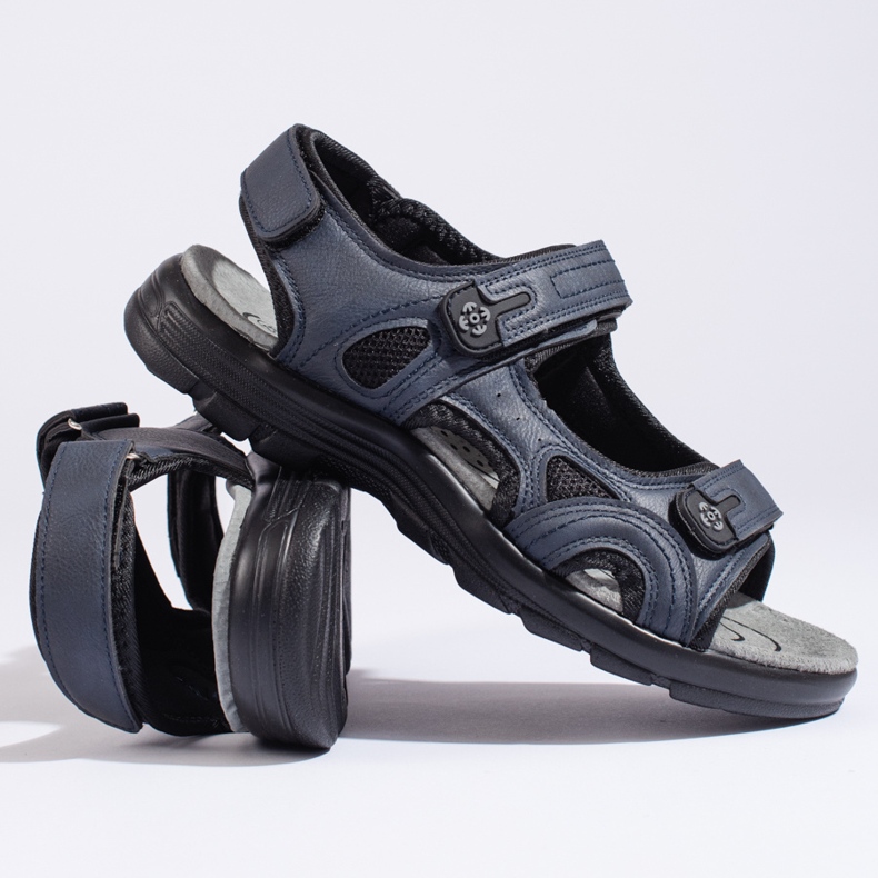 Sandales de sport homme bleu marine avec velcro 1 Sandales de sport homme bleu marine avec velcro 1