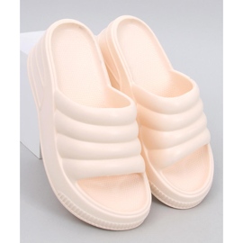 Diames Sandales compensées en mousse beige 1