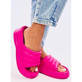 Sandales compensées en mousse fuchsia Diames rose 3